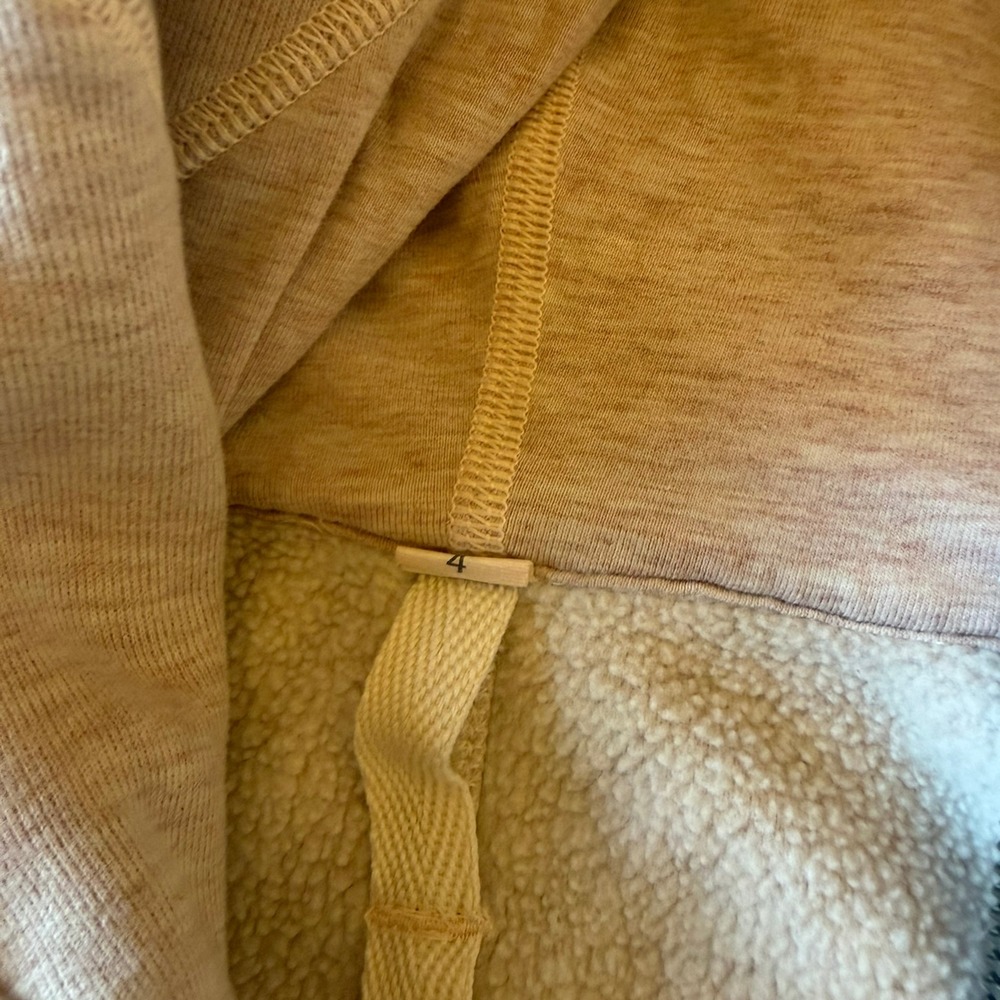 lululemon Scuba Hoodie Size 4 Heathered Tan Full Zip Fleece Lined *Flaw
